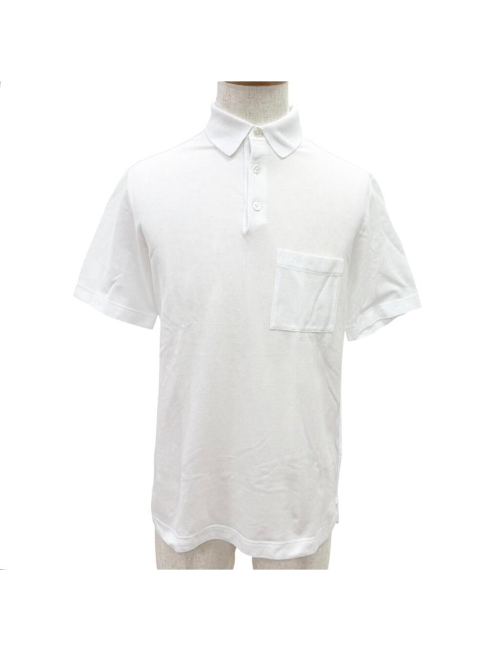Hermes Cotton H Logo Embroidery Short Sleeve Polo Shirt White XS